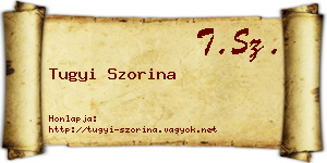 Tugyi Szorina névjegykártya